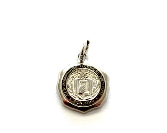 Sterling Silver + Dark Red Enamel NH Concord NHTI New Hampshire Technical Institute Tiny Charm