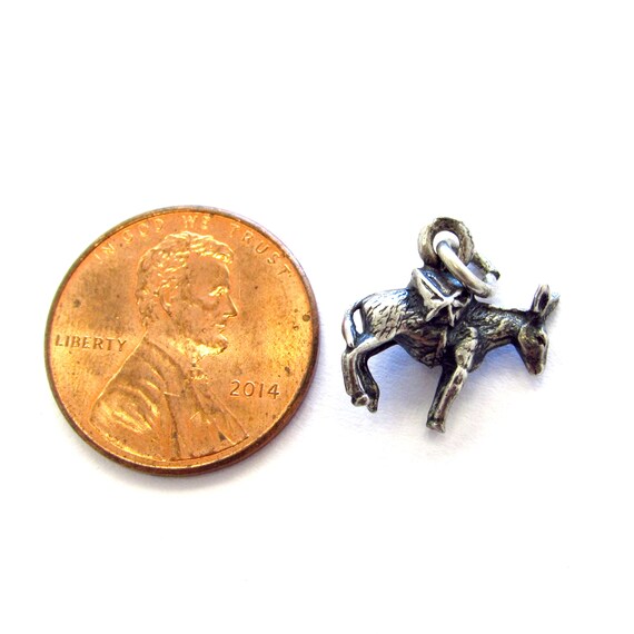 Vintage Sterling Silver Pack Donkey Travel Charm,… - image 4