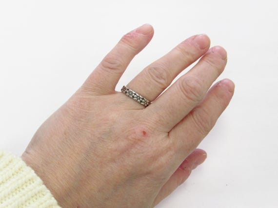 Vintage Sterling Silver Continuous Pattern Etched… - image 2