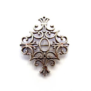 Vintage Sterling Silver 4-Point Fleur De Lis Brooch Pin