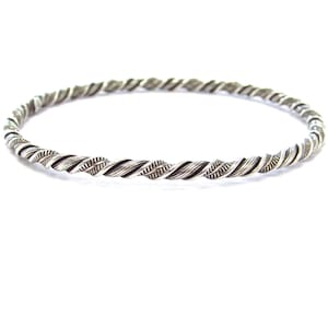 Vintage Twisted Silver Bangle - Etsy