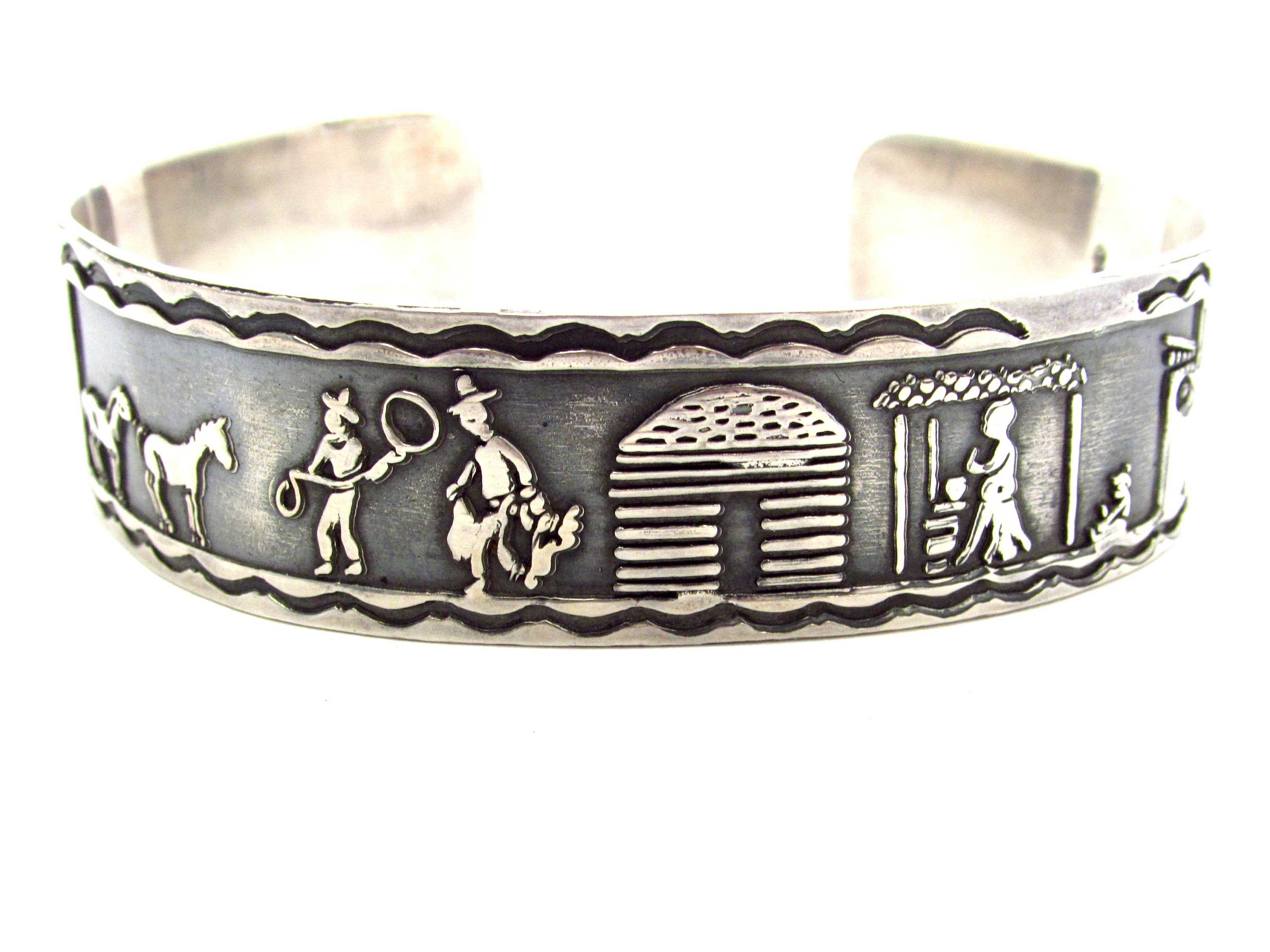Vintage Sterling Silver Horse Cuff Bracelet - Etsy