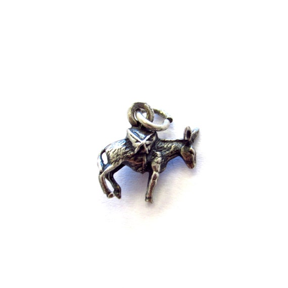 Vintage Sterling Silver Pack Donkey Travel Charm,… - image 3