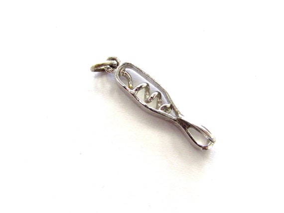 Vintage Sterling Silver Corkscrew Pendant Charm w… - image 1