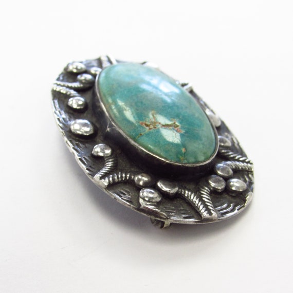 Vintage Southwestern Sterling Silver Huge Turquoi… - image 5