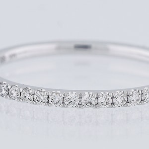 Natural Diamond Half Eternity Band 14K Gold | Stackable Wedding Ring ...