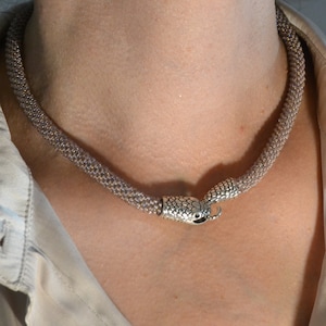 Snake choker,  ouroboros bracelet, snake eating tail bracelet, Egyptian Ancient Talisman Amulet, Nefertiti bracelet, animal bead jewelry