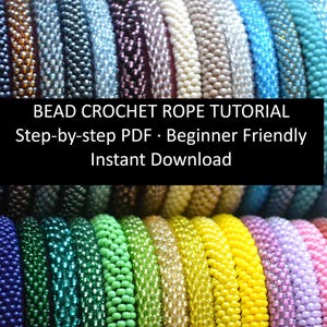 Bead Crochet Rope Tutorial PDF | Step by Step Photo Guide | Beginner Bead Crochet Pattern