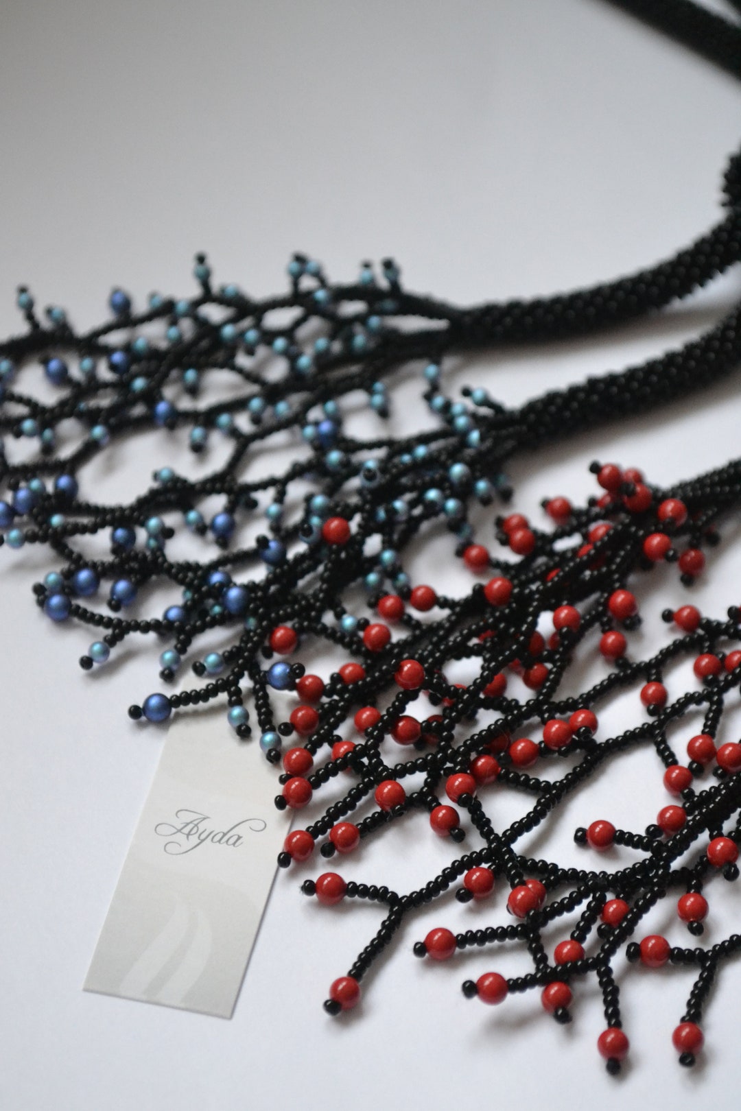 Across Long Necklace in Black