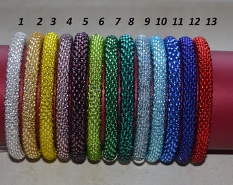 Bead Crochet Rope Bracelet, Nepal Bead Bracelet, All Sizes Bangles of Seed Beads