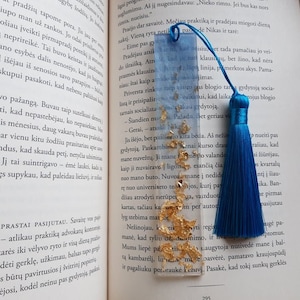Epoxy resin bookmark, personalized gold bookmark