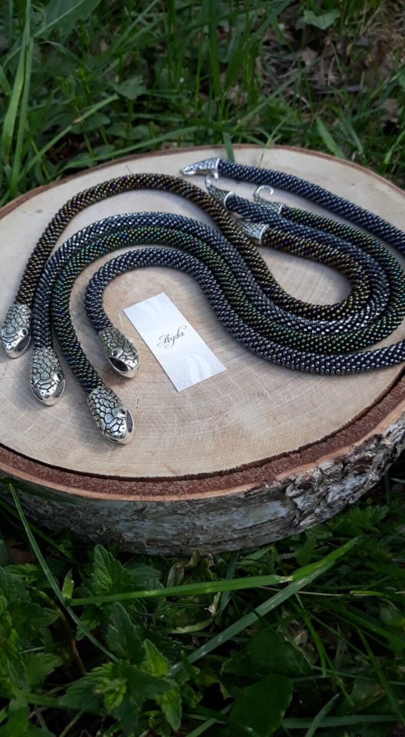 Shiny snake head clasp bracelet blue snake serpent bracelet Etsy