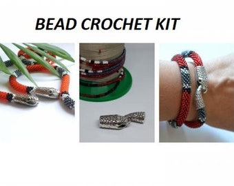 Adult DIY craft kit, jewelry making kit, bead crochet kit