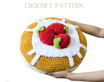 Crochet Pillow Pattern, Pancake Crochet Pattern, Crochet Food Pattern, Crochet Pillow Pancake,Giant Crochet Patterns,Plushie Pancake Pattern