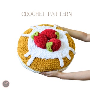 Crochet Pillow Pattern, Pancake Crochet Pattern, Crochet Food Pattern, Crochet Pillow Pancake,Giant Crochet Patterns,Plushie Pancake Pattern