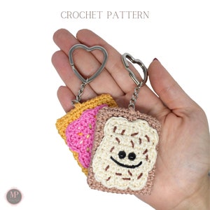 Patrón de crochet de llavero pop tart, llavero de pastelería tostadora, patrón de llavero poptart de crochet amigurumi, patrón de crochet pop tart