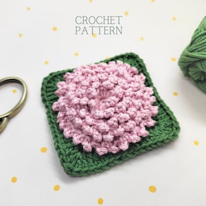 Granny Square Flower Pattern, Crochet pattern Carnation, Granny Square Crochet Pattern, Granny Square Flower,