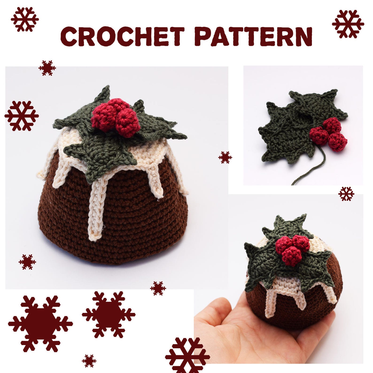 Christmas Pudding Crochet Pattern Pretend Foodplay Etsy