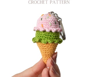 Ice Cream Keychain Crochet Pattern (PDF Download)