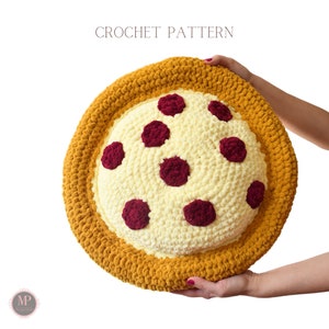 Pizza Pillow Crochet Pattern, Pizza Cushion Crochet Pattern,Food Crochet Pattern,Food Pillow Crochet Pattern,Pepperoni Pizza Crochet Pattern