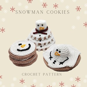 Food Crochet Pattern, Xmas Crochet Pattern, Cookie Crochet Pattern, Play Food Crochet Pattern, Snowman Crochet Pattern, Christmas Pattern
