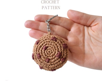 Crochet Keychain Pattern, Cookie Crochet Pattern, Food Crochet Pattern, Cute Cookie Pattern, Crochet Keychain, Crochet Cookie Pattern