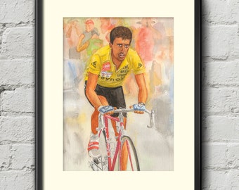 Pedro Delgado - Tour de France 1988 - Reynolds - Pinarello - Cycling Print