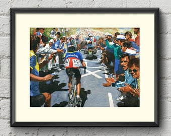 Luis Herrera - Tour de France 1984 - Mavic -Cafe de Colombia - Cycling Print