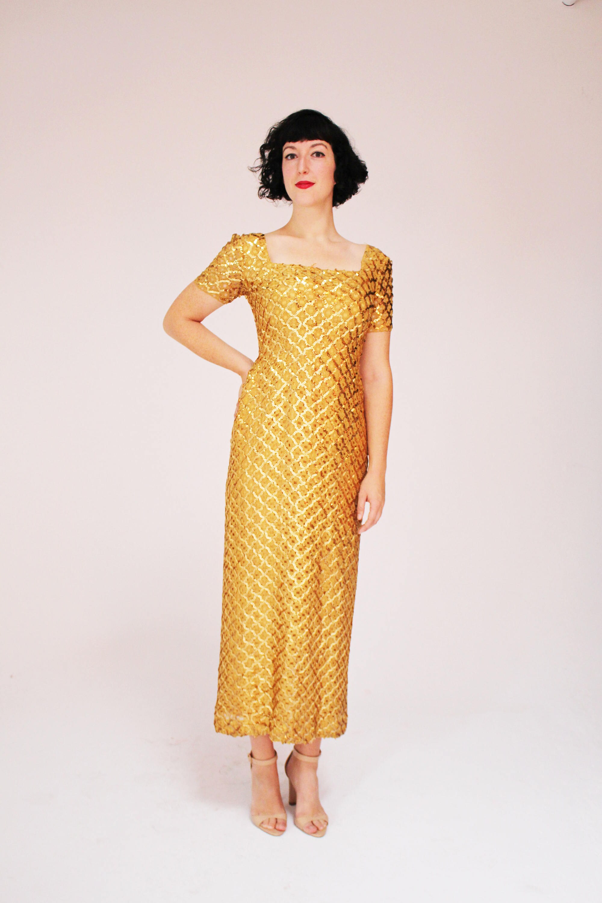 yellow sparkle dress