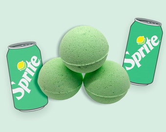 Sprite scented bath bomb, lemon lime soda bath bomb, green bath bomb, Soda pop Bath bomb, children’s bath bomb, fun bath ideas