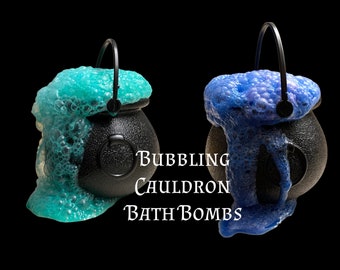 Bubbling cauldron bath bombs, blueberry lavender cake cauldron, fruit loops cauldron, Halloween bath bombs, fall bath bombs, spooky bath