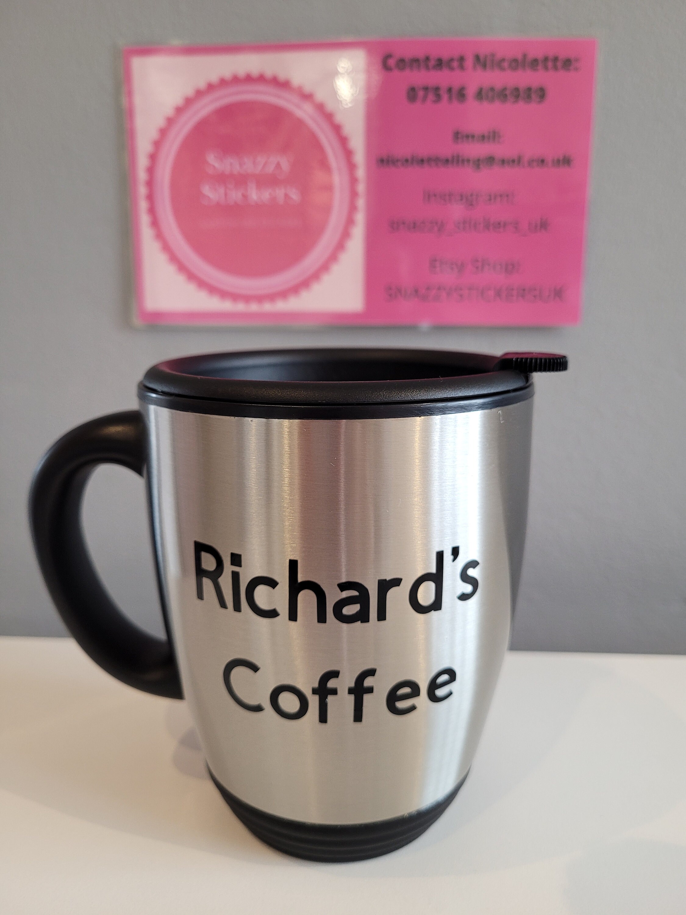 Personalised coffee cup sticker x 2 | Etsy