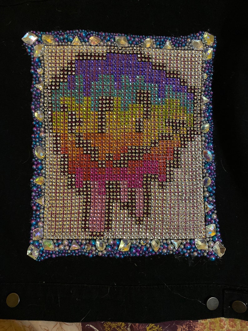 Pixel Rhinestone Buy MELTY SMILEY FACE Sparkly Pixel Patch Happy Trippy Psychedelic 8 ...