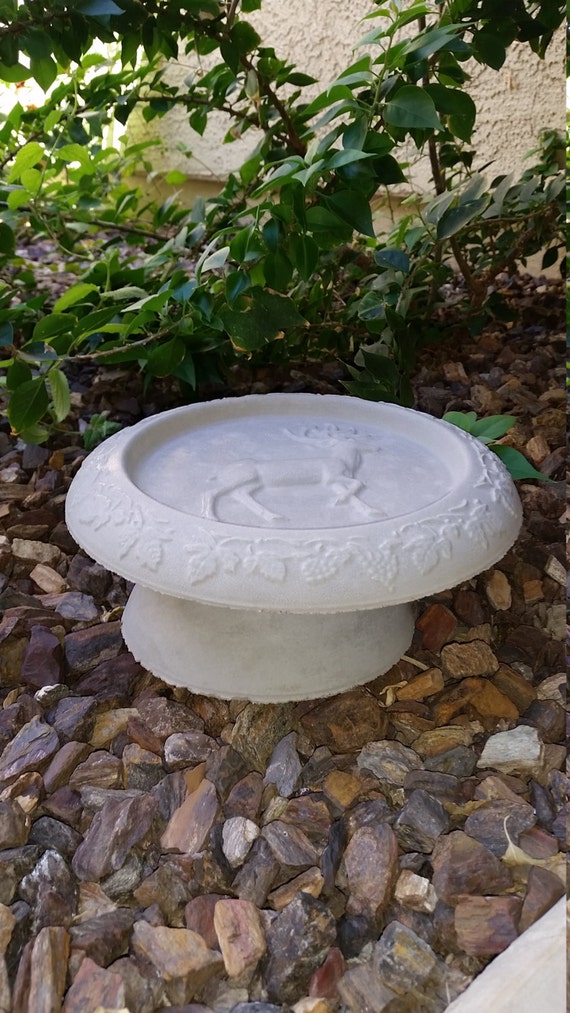 Deer Concrete Bird Feeder Etsy