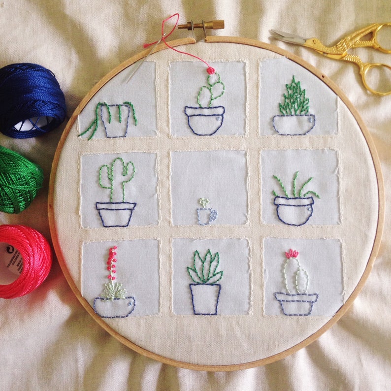 Cacti and Succulents Embroidery Pattern PDF Etsy