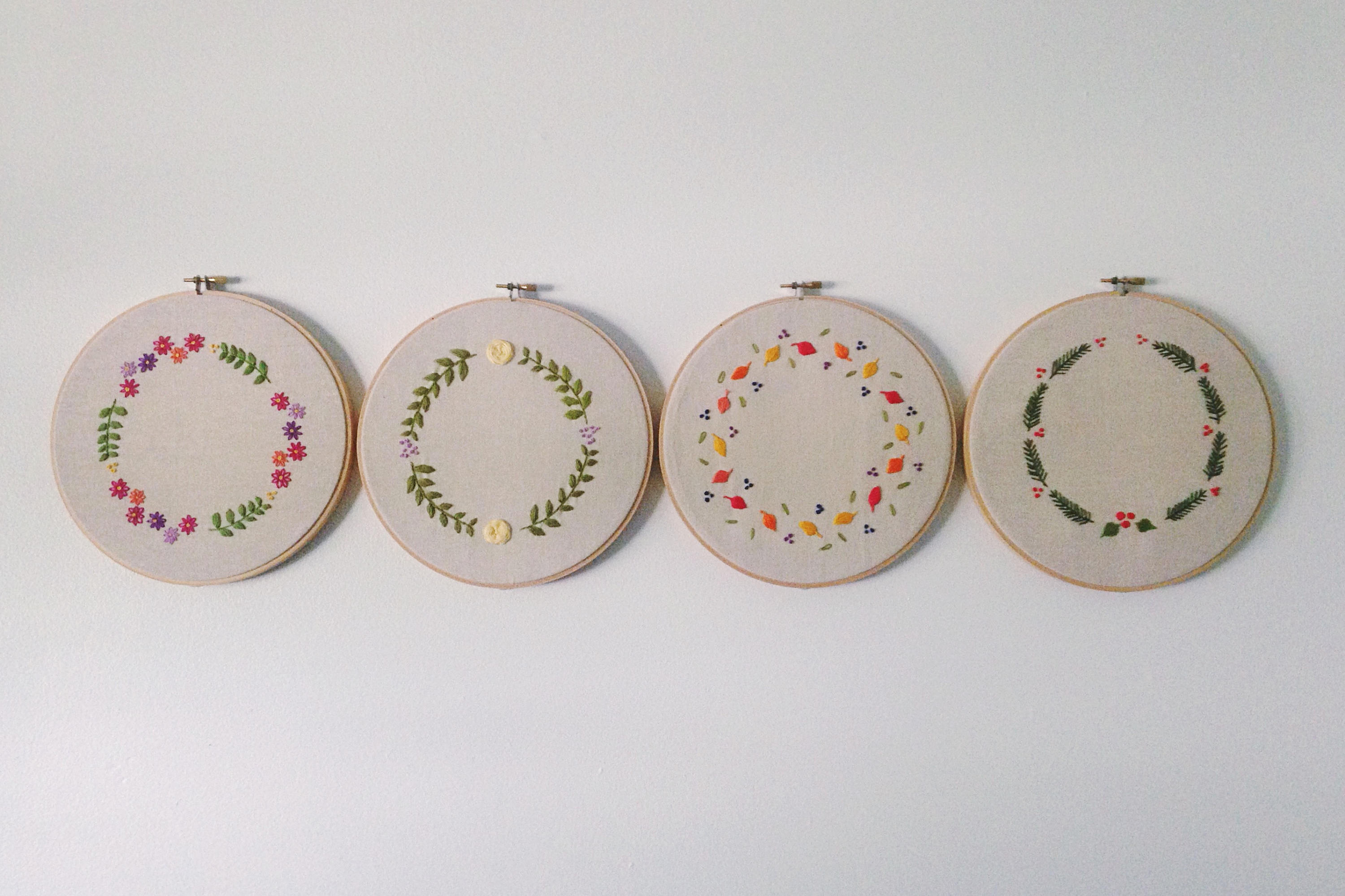 Spring Wreath Embroidery Pattern PDF Printable DIY Stitched | Etsy