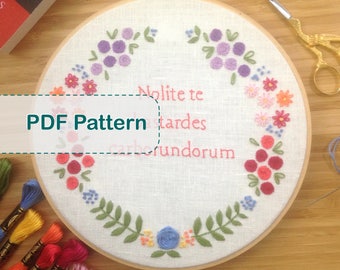 Handmaid's Tale Floral Wreath Embroidery Pattern