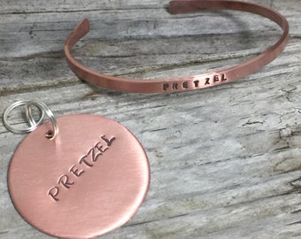 Pet ID Tag and Matching Buddy Bracelet Set - Standard Font - Pet Id Tags, Dog Tag, Dog, Pet Tag, Cat Tag, Cat Id Tag, Puppy Tag, Pet Id