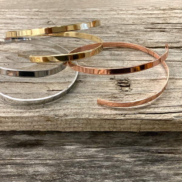 Trendy Spiral Cuff Upper Arm 1/4" x 8" Bracelet (Package of 1) - Choose Copper, Brass and Aluminum - Gifts for Her, Boho Hippie Trendy Gifts