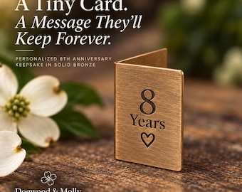 8th Anniversary Gift for Him, Bronze Anniversary Gift, Personalized Miniature Card, 8 Year Wedding Anniversary Gift for Husband