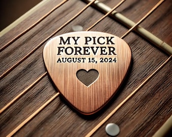 Custom Guitar Pick Gift, Anniversary Gift For Him or Her, My Pick Forever Date Names, Custom Guitar Pick Keychain Keepsake Necklace Bracelet