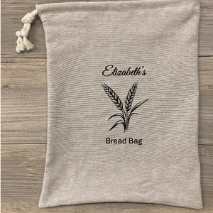 Bread Bag, Beige Linen, Baker's Gift, Bread Bag Homemade Sourdough Bread, Reusable Produce Bag, Food Storage Made USA, Bread Baker Gift