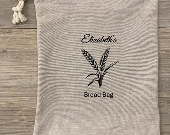 Bread Bag, Beige Linen, Baker's Gift, Bread Bag Homemade Sourdough Bread, Reusable Produce Bag, Food Storage Made USA, Bread Baker Gift