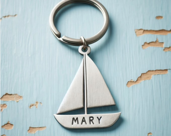 Handcrafted Sailboat Keychain - Nautical Charm, Coastal Accessory, Ocean Lover Gift, Personalized Sailboat Key Ring, Unique Boat Key Holder