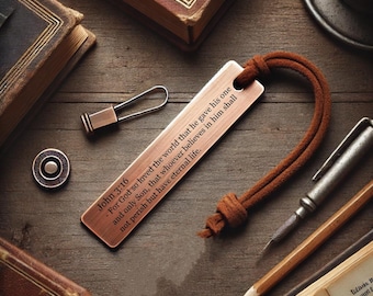 Personalized Metal Bookmark | John 3:16 Bible Verse | Gift For Women and Men, Bible Study Gift, Bookish Gifts, Church Gift, Christian Gifts