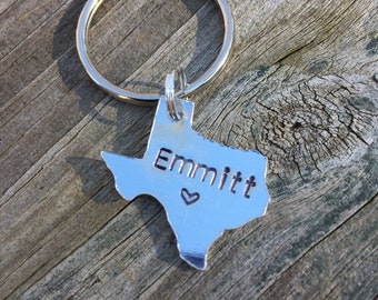 State of Texas (Or Select Your State) Key Chain United States Keychain or Necklace for Best Friend Gift Couples Gift and Long Distance Love