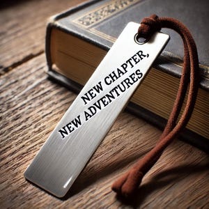 Personalized Metal Bookmark Retirement Gift, New Chapter New Adventures - Graduation Gift, Gift For High School Graduation, Retirement