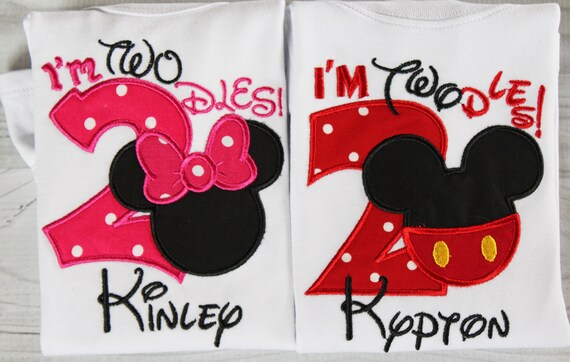 mickey and minnie twin birthday outfits