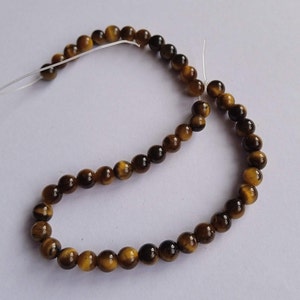 1 Strang Natural Tigerauge Perlen Kugeln 4mm zur Schmuckherstellung