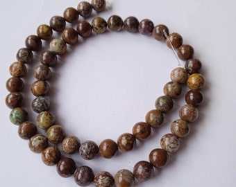 1 fil de perles opale africaine boules 8 mm pour la confection de bijoux